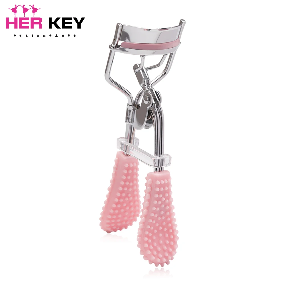 Sell Woman Sier Hot Eyelashes Curler Supplementer Clip with Pink Handle Lash Curler Lash Lift Tool Beauty Eyelashes Tools smile