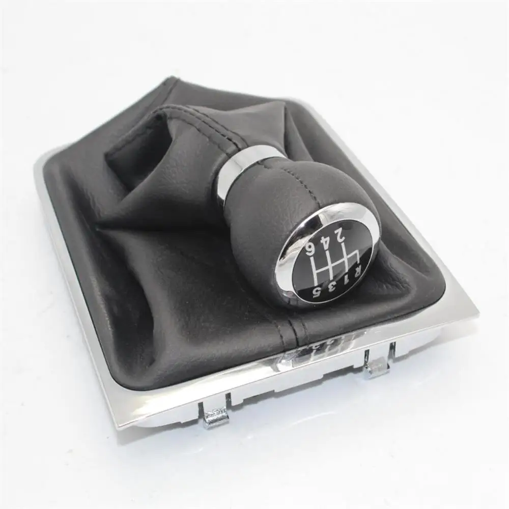 Passat B6 2006 For 2007 2008 2009 2010 Car-Styling 6 Speed Gear Stick Shift Knob With PU Leather Boot smile