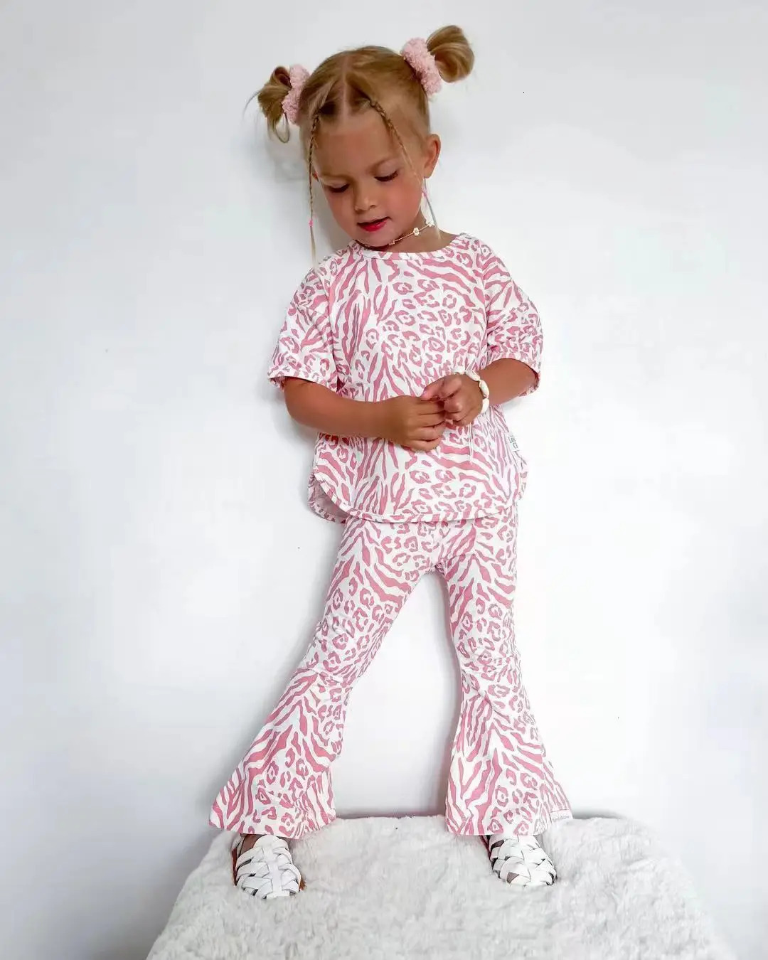 Summer Kids Girls Clothing Sets Baby Children Clothes Fashion Tops Pants 2Pcs Outfits Kids Tracksuit 2 3 4 5 6 7 8 Year 240407