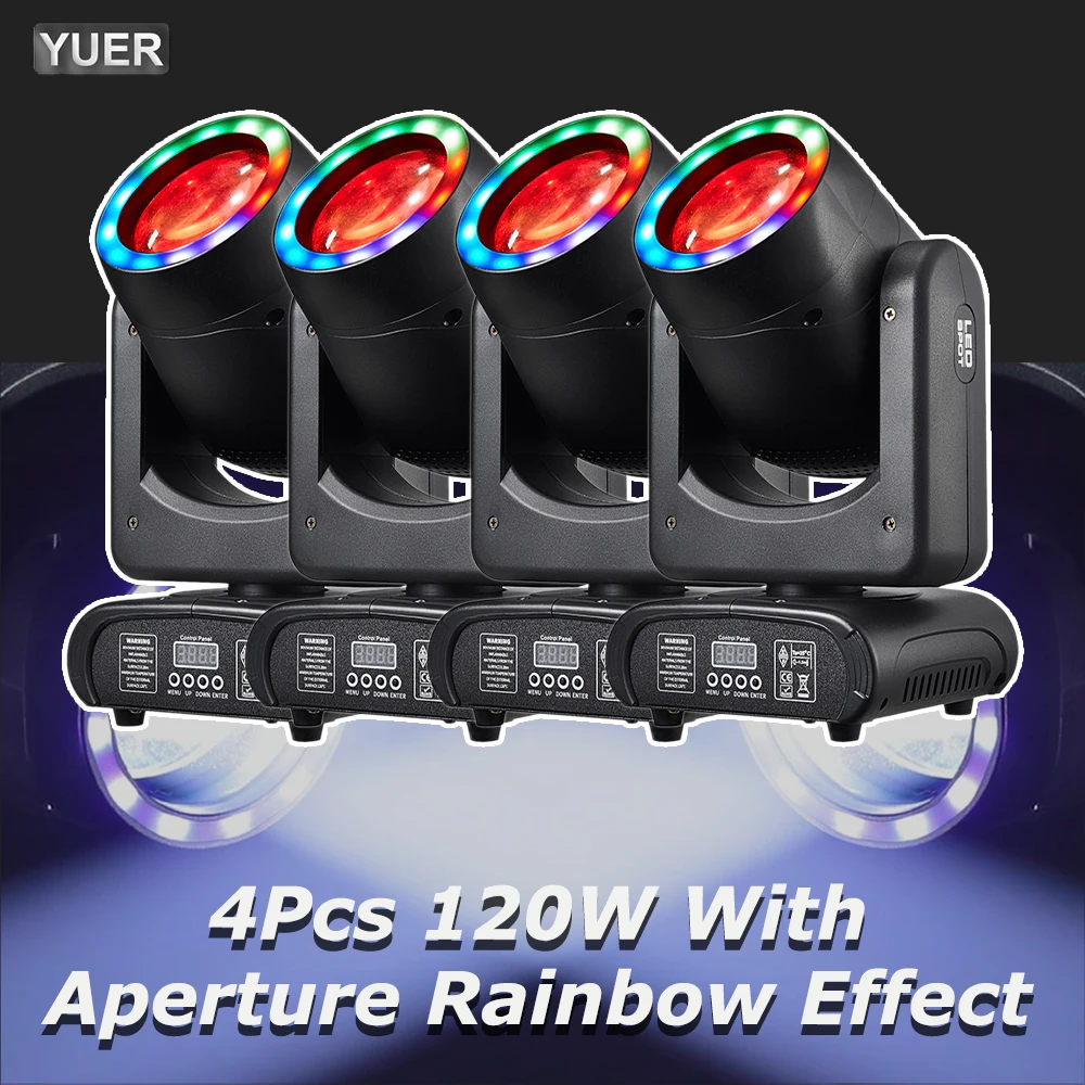 4Pcs/lot MINI LED Moving Head Light 120W Beam+Spot+Rainbow Effect+Aperture+18 Prisms Dj Dmx Stage Light Effect Light Disco Bar