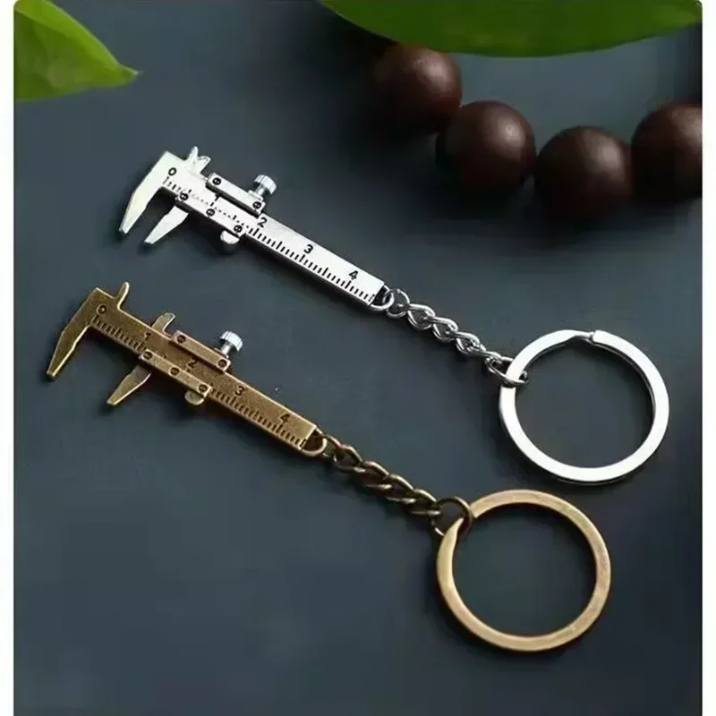 Pendant Measuring Car Keychain Gauging Instrument Rulers Mini Caliper Tools Key Ring Alloy Vernier Caliper Key Chain ddmysmile Zinc Alloy Smile