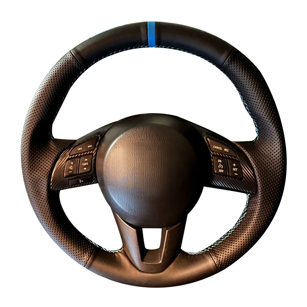 Artificial Braid Anti-Slip Leather Car Steering Wheel Cover For Mazda 3 Axela Mazda 6 Atenza Mazda 2 CX-3 CX3 CX-5 CX5 Scion smile CX-