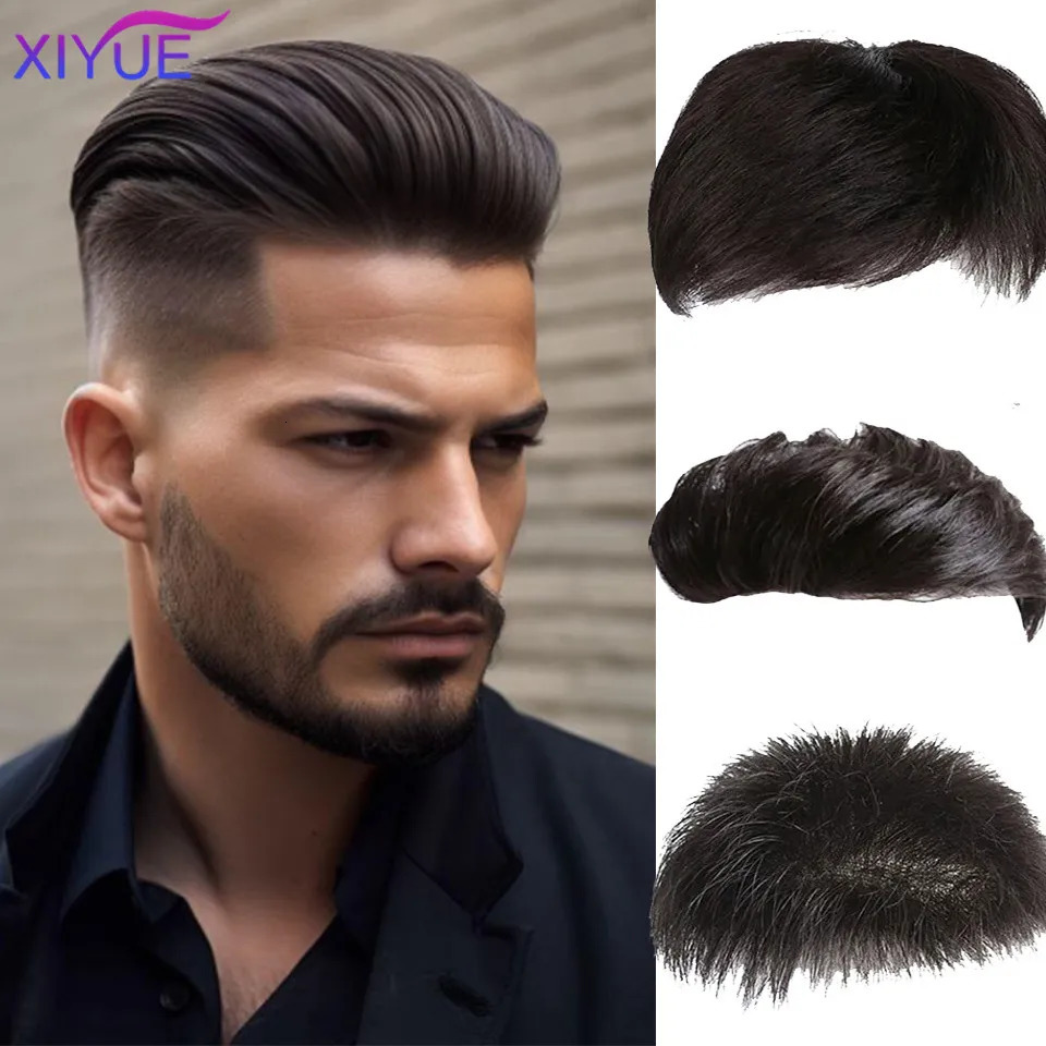 XIYUE Mens wigs mens short hair synthetic natural hair patches 241108