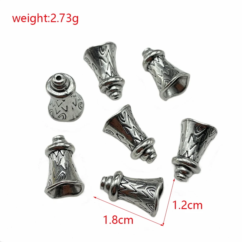 12*13mm Ancient Sier 15pcs Gold Bronze Threaded Horn Shaped Spacer Bead Cap Making Jewelry Connector DIY Alloy Accessorie Find smile 12*13mm