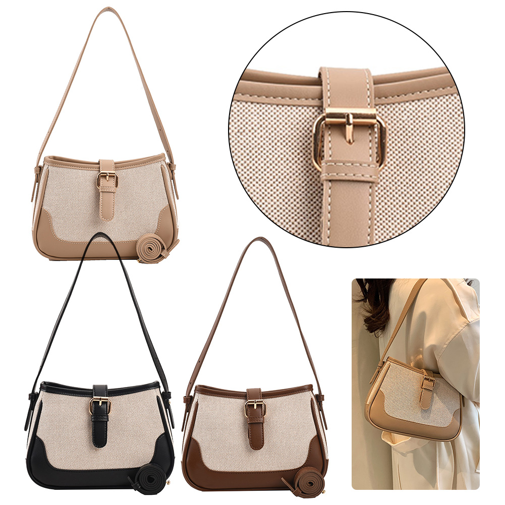 Women Leather Shoulder Bag Casual Fashion Tote Bag Versatile Armpit Sling Bag PU Crossbody Bag Daily Dating Purse