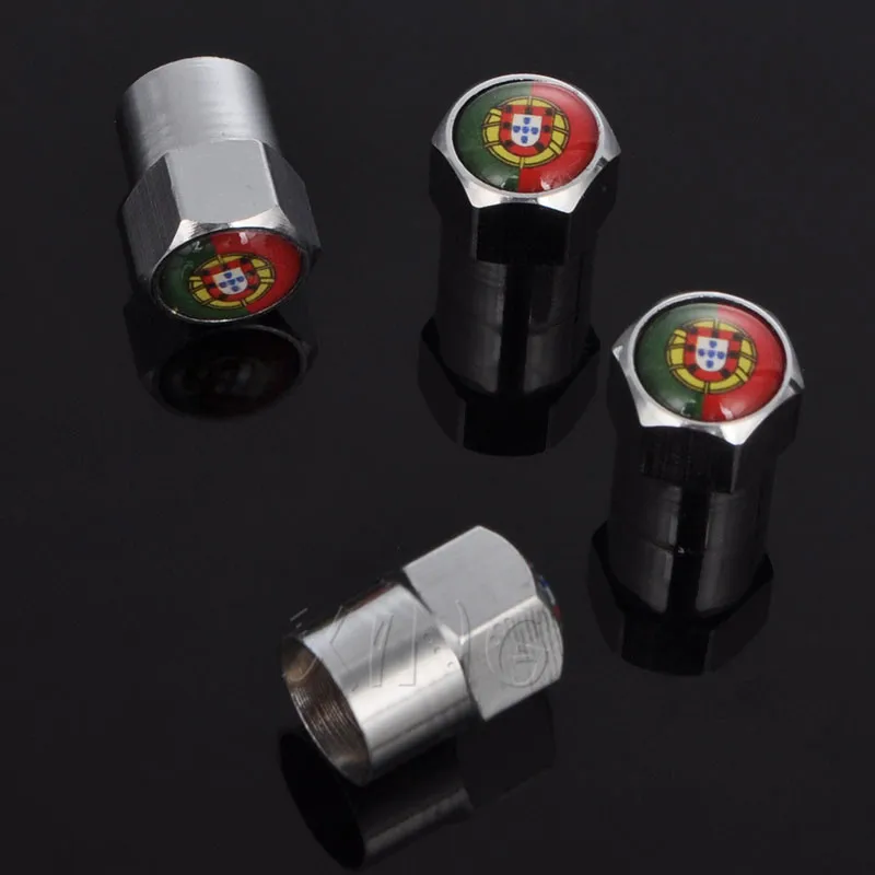 4pcs/set Portugal Car Tire Valve Cap Universal Wheel Valve Stems Caps Tyre Airtight Cover For Mercedes BMW Ford Opel Renault