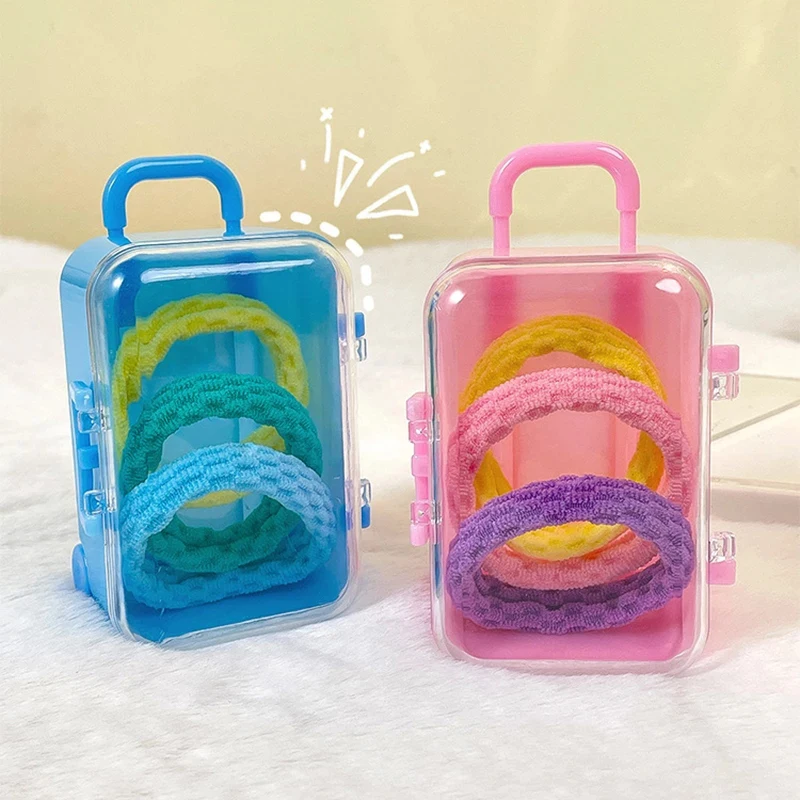 Box Display Mini Jewelry For Women Girls Plastic Transparent Travel Trolley Box Hairband Hairpin Organizer Candy Gift Packaging smile