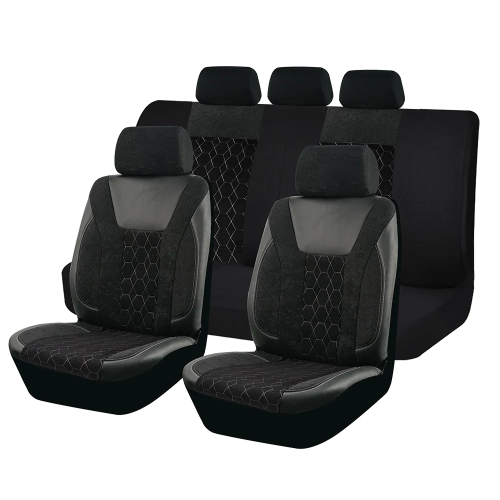 Sponge Universal Flannel 4mm Leather Winter Car Seat Covers Fit for most Car Suv Truck Van Car Accessories Interior smile
