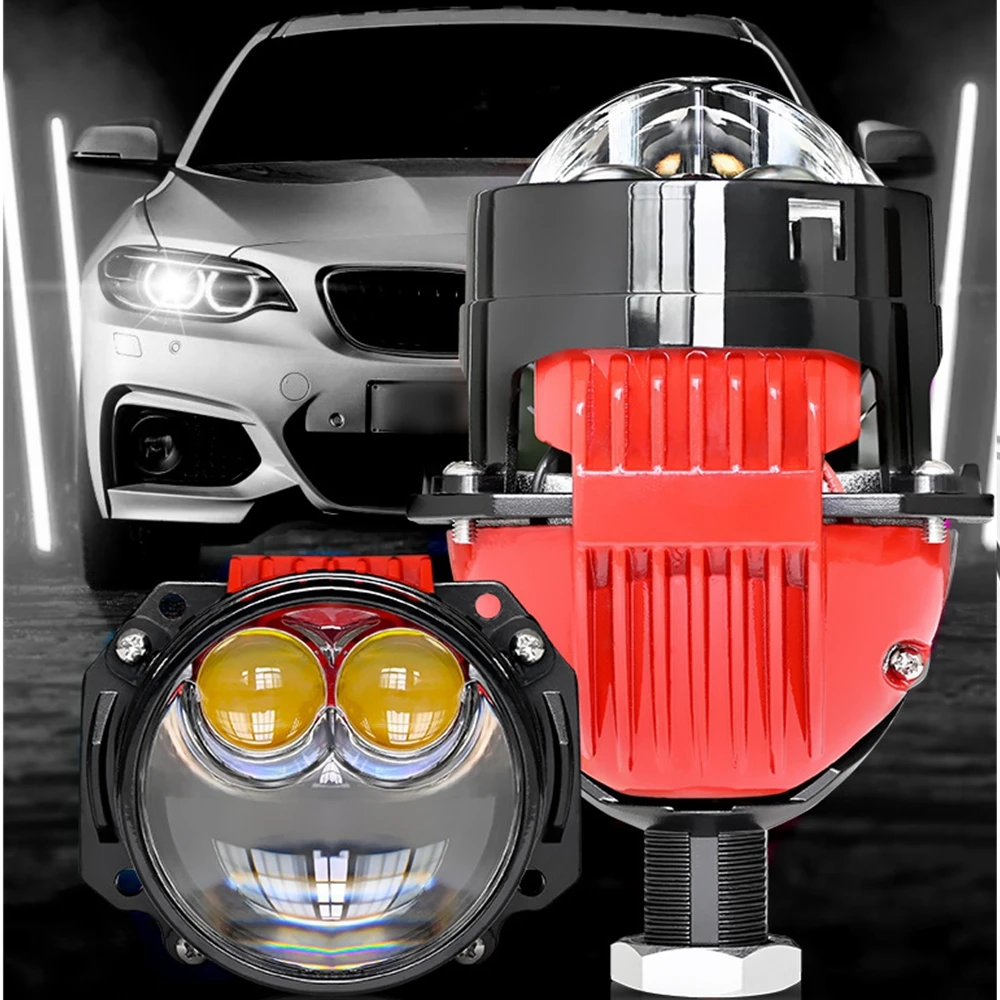 2.5 Inch Bi LED Projector Lens Doubl Laser Hyperboloid LED For Hella 3R G5 Retrofit H1 H4 H7 9005 9006 Car Headlight Accessories