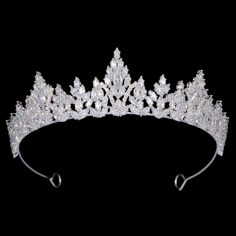 European Crown HADIYANA Wedding Crowns for Women Cubic Zirconia Big Headpieces Hair Accessories BCY6001 smile
