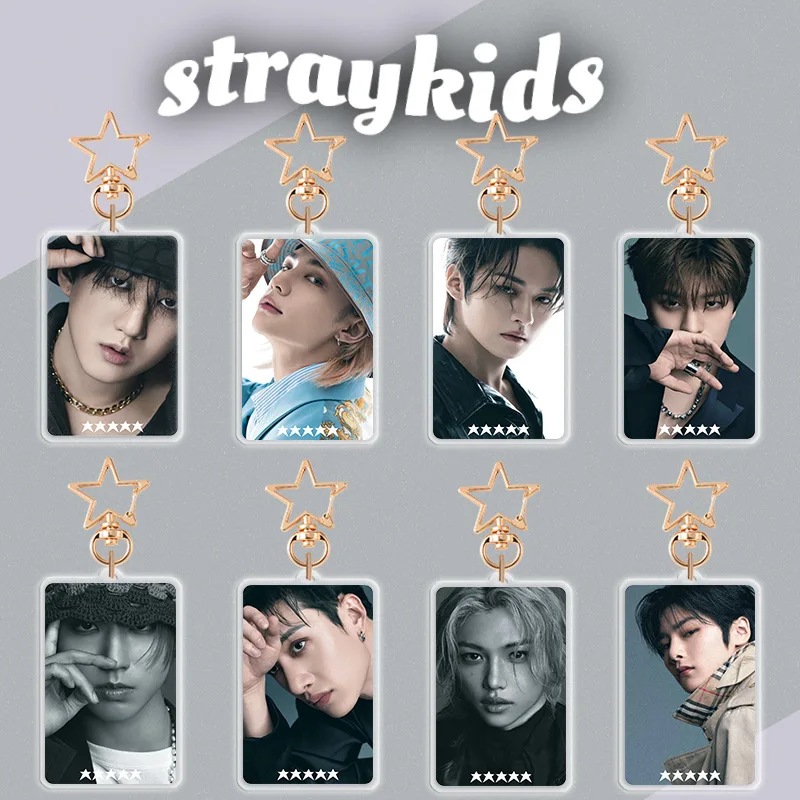 KPOP Album Korean Stray-Kid 5-STAR Series Member Keychain HyunJin Felix Fans Bag Pendant Car Keyring for Friends Gift smile