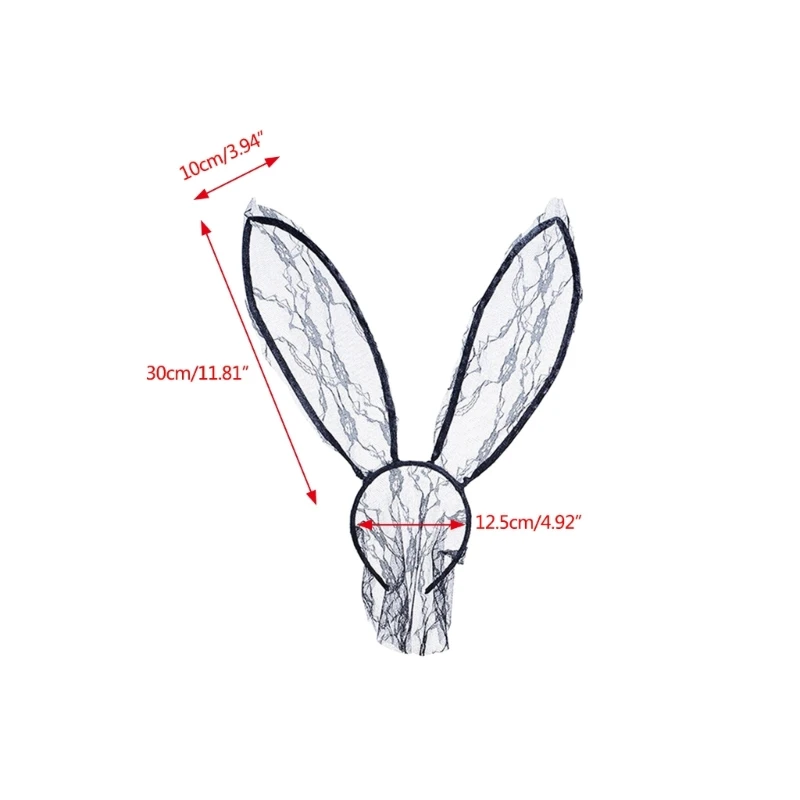 Headband Rabbits EyeMask Ear Bunny Headband Bunny Ear Headband For Women Headband Veil Sexy Lace Headband Face Veil H7EF smile