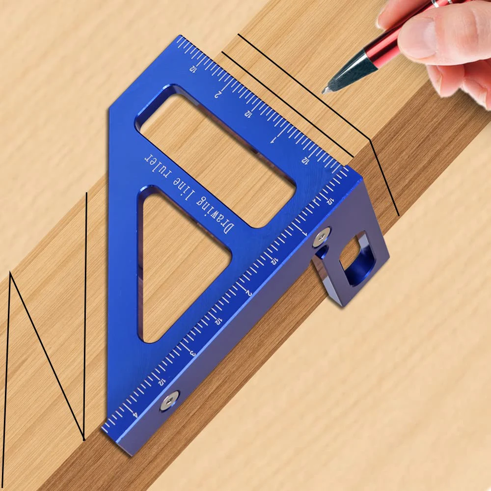 3D 2025 Multi-Angle Measuring Ruler Aluminum Alloy Woodworking Protractor Miter Triangle Ruler Measuring new Tool for Engineer Carpenter