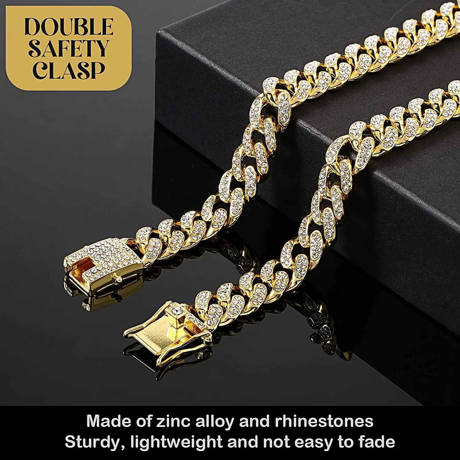 Gold Dog Cuban Chain k Choke Collar for Small Medium Large Dogs Cats Pet Jewelry Necklace Accessories