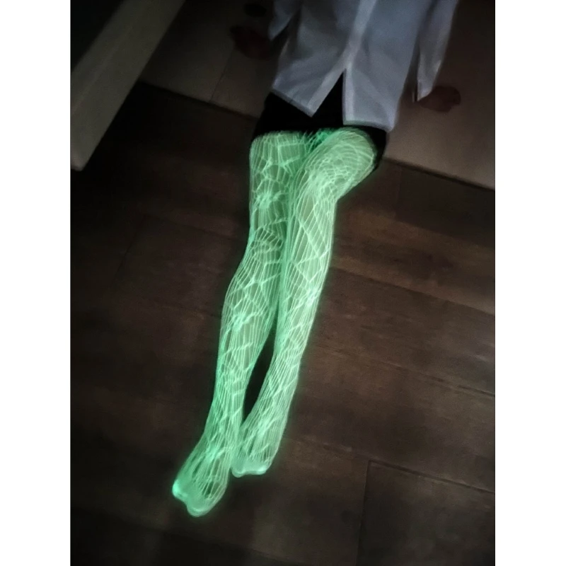 Sexy Socks Ladies Sexy Fishnet Stockings Glow in the Dark Luminous Glowing Fishnet Socks z241106