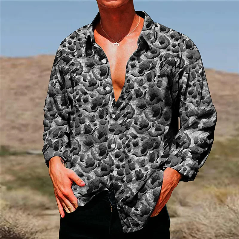 slim men's 2023 new floral long sleeve shirt ball holiday casual wear floral shirt men's S-6XL Hawaiian shirt smile