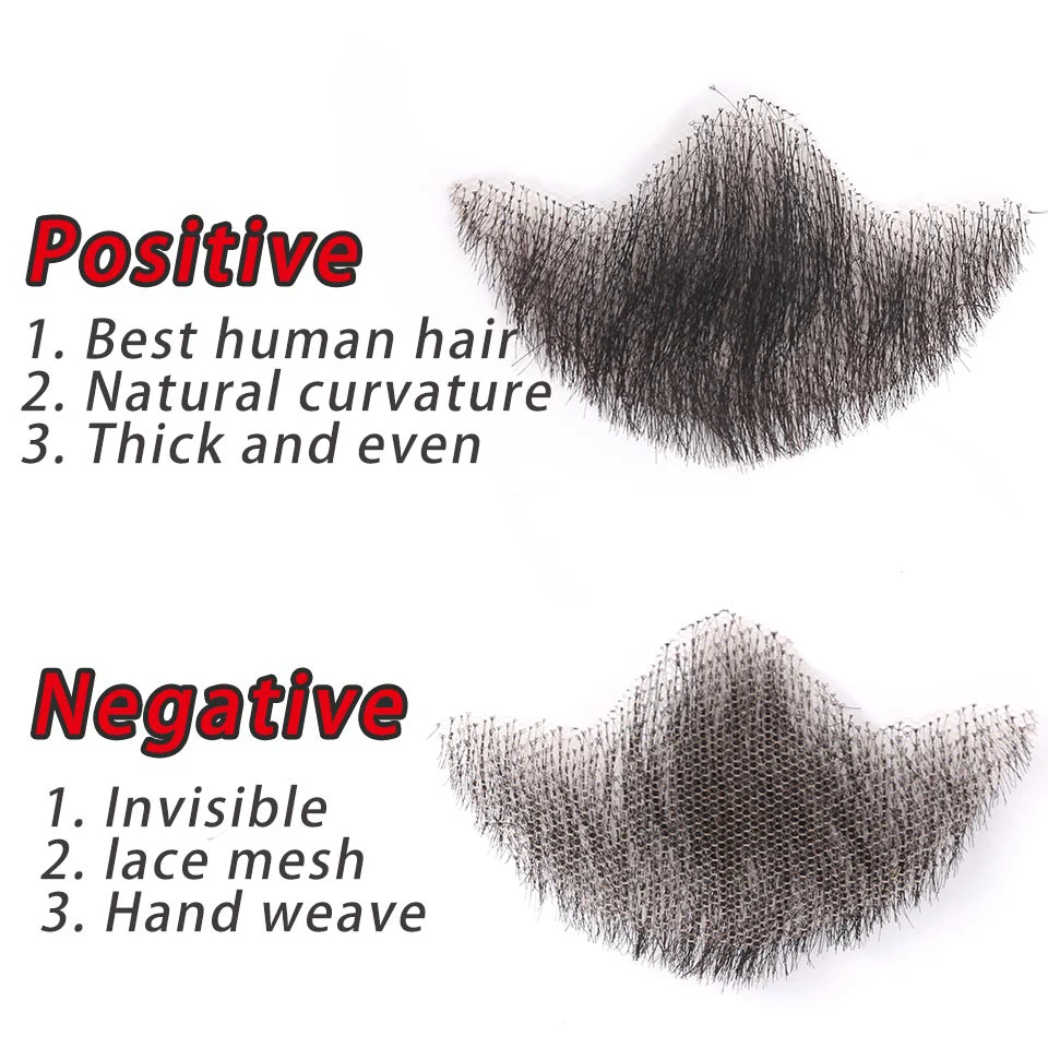 Beard Nep Fake Lace Beard For Men Mustache Hand Made Remy Human Hair Barba Falsa Cosplay Swiss Lace Invisible Beards SalonChat smile