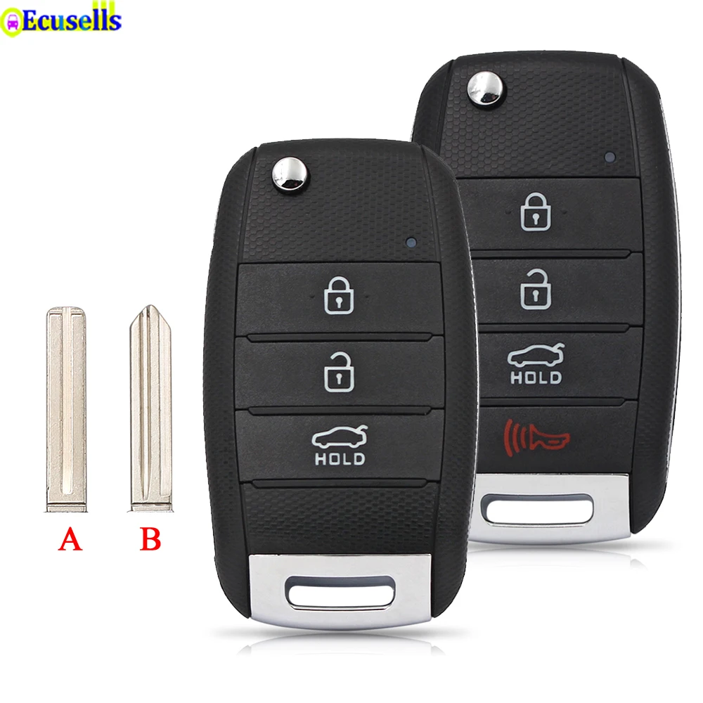 Buttons Remote Key 3/4 Case Shell Fob for KIA Rio Optima Cerato Carens Sportage Sorento Forte with Uncut TOY40 or HYN14R Blade smile