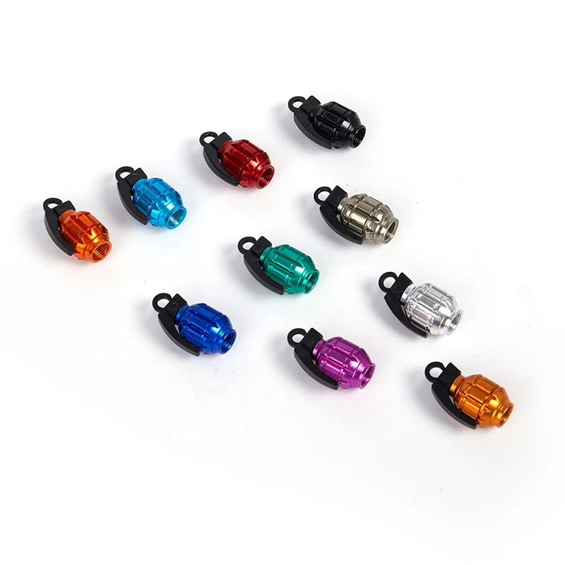 1pc Grenade Tire Valve Caps for Car Motorcycle Bike Aluminum Valve Stem Caps for American Valves Car-styling Parts Accessories
