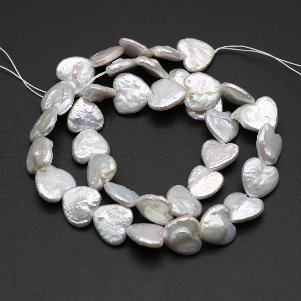 Heart Natural White ddmysmile Shaped Freshwater Baroque Pearl 12X12mm Loose Spaced Beaded Jewelry Making Necklace Earrings High Quality Smile