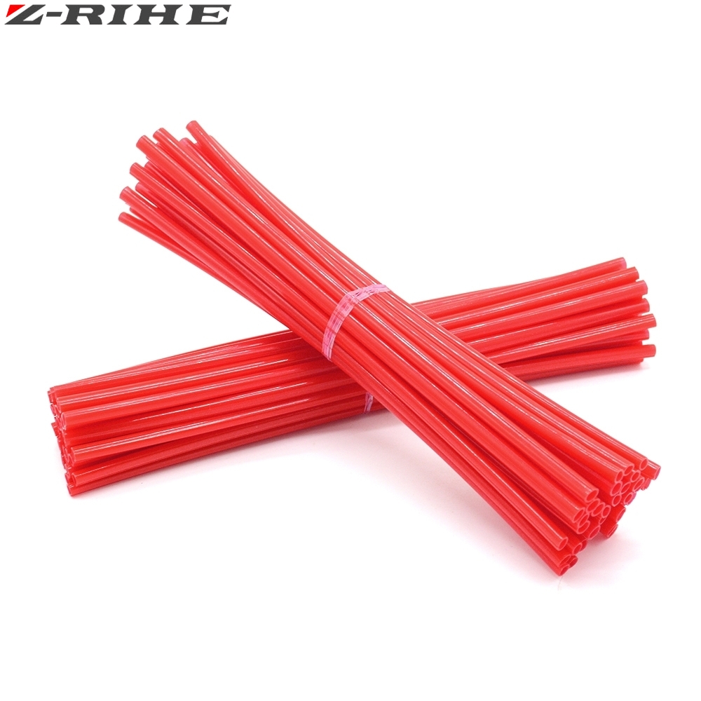 72Pcs Motorcycle Wheel Spoked Protector Wraps Rims Skin Trim Covers Pipe For Motocross Bicycle Bike Cool Accessories 11 Colors