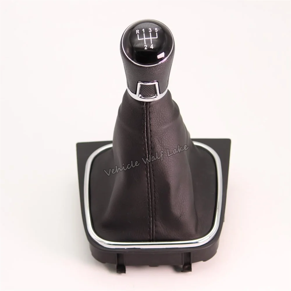 5 For VW Golf 6 Golf A5 5 Golf A6 6 R32 GTD GTI 2004-2013 Car 5 Speed 6 Speed Gear Stick Level Shift Knob With Leather Boot smile