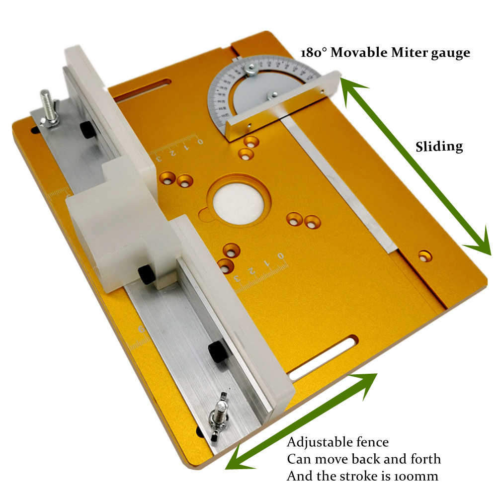Aluminum Router 2025 Table Insert Plate new W/ Miter Gauge for Woodworking Benches Table Saw Multifunctional Trimmer Engraving hine