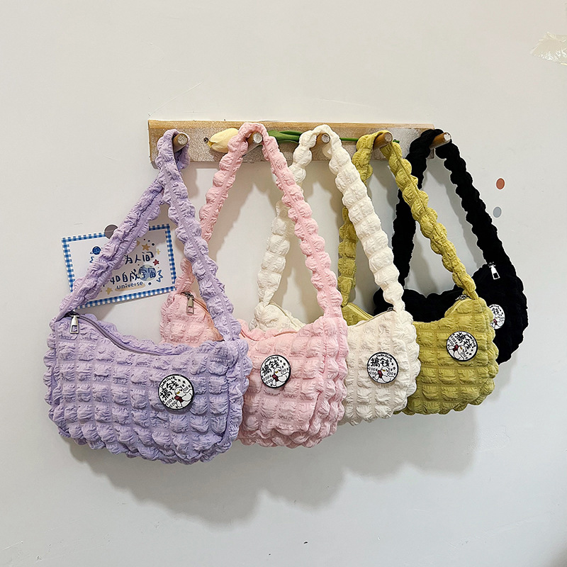 Soft Cloud Bubbles Handbags For Woman Girls Pleated Cloud Underarm Bag Pouch Bag Casual Shoulder Bag Women Cute Purse