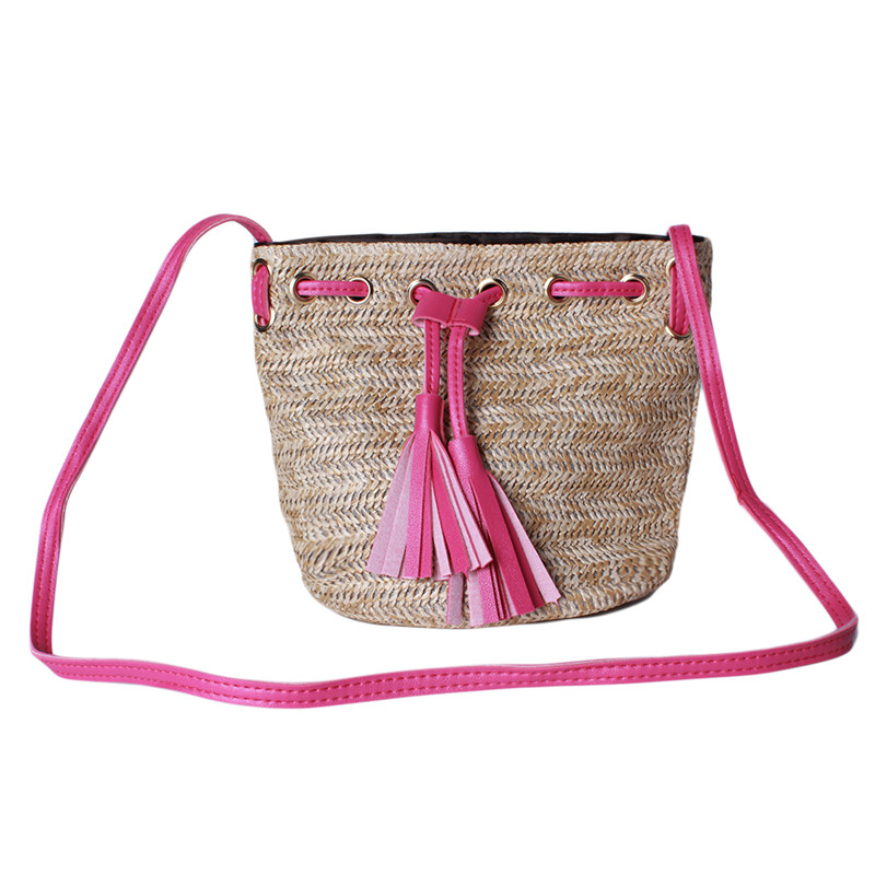 Women Handbags 2023 Summer Ladies Bag Drawstring Red Bucket Bag Handbag New women's Tassel Portable Shoulder Bags For Femme