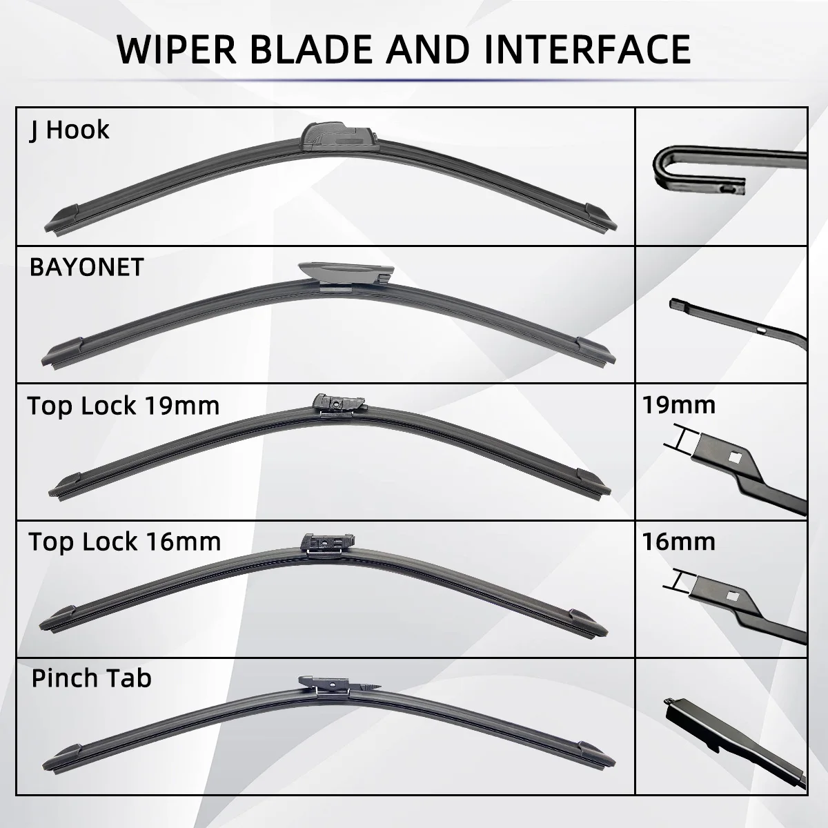 Wiper OEM Blades Universal For Slim Top Lock J Hook Soft Rubber Car Windscreen Wipers Wholesale Auto ddmysmile Replacement Parts Smile