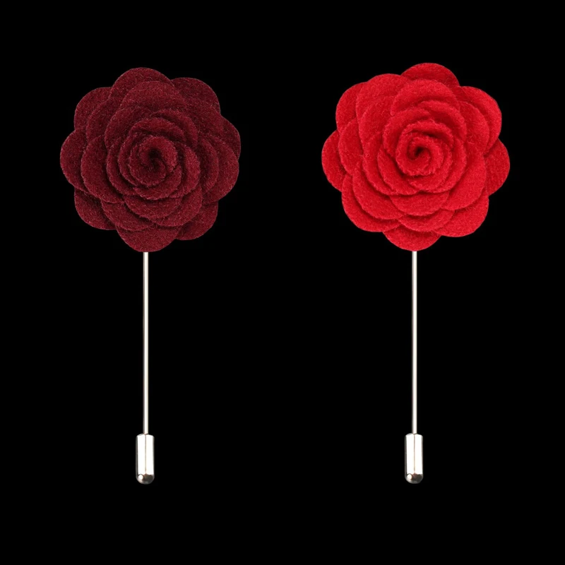 Flowers Men's Lapel Brooches Pin For Men Suit Wedding Marriage ddmysmile Roses Guests Prom Brooch Buttonholes Suit Groomsman Accessories Smile