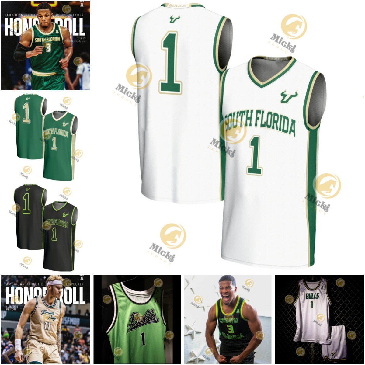 South Florida Bulls Basketball Jersey De'Ante Green Jamille Reynolds Jimmie Willimas Kameren Wright CJ Brown Custom Stitched South Florida Jerseys