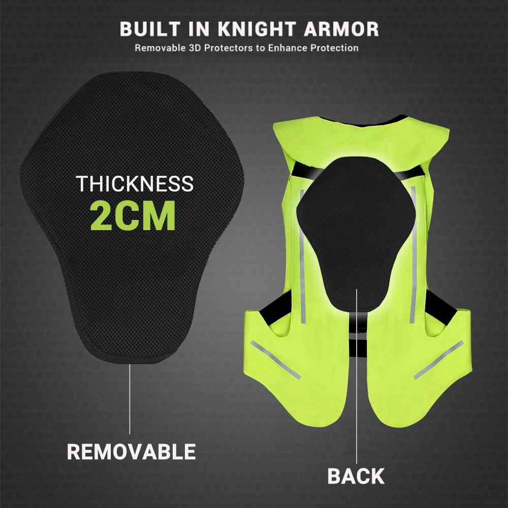Vest Airbag ddmysmile NEW Motorcycle Men Motorcycle Jacket Reflective Motocross Air Bag Moto Vest Protective Black Fluorescent S-3Xl Smile