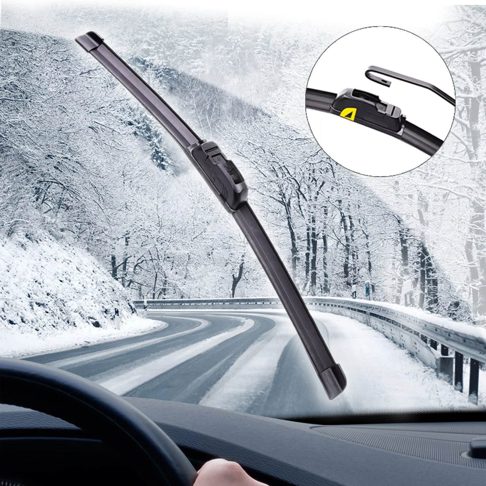 For VW Transporter Caravelle T5 2006 2007 2008 2009 2010 2011 2012 Front Wiper Blades Brushes Cutter Accessories U J Hook