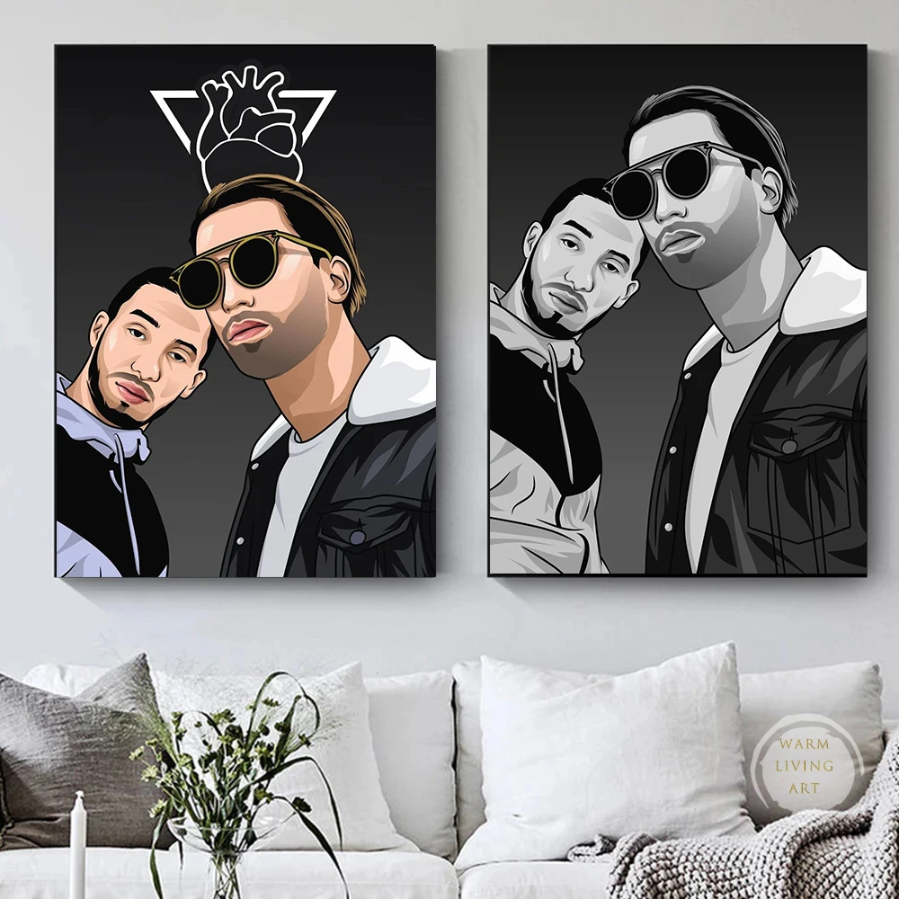 Brothers Pnl Album Two Poster Canvas Painting Rapper ddmysmile Posters And Prints Wall Art Picture For Living Room Home Mural Decoration Smile