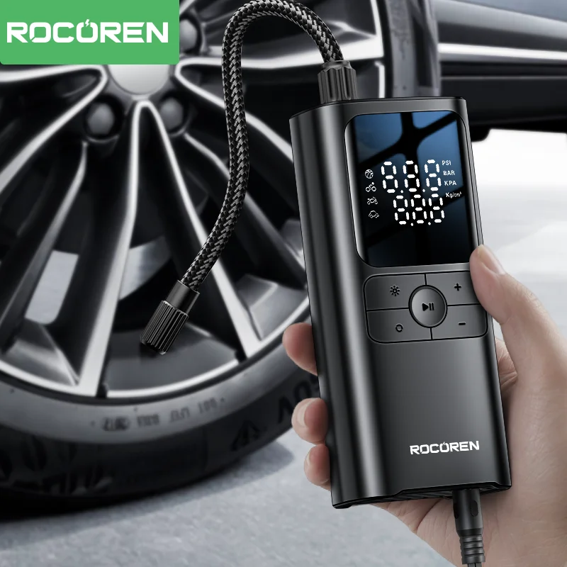 Rocoren Car Compressor Air Pump Display Portable Iator 12V High Pressure Auto Tyre Iatable For 2025 Car new Boat Motorcycles Bike