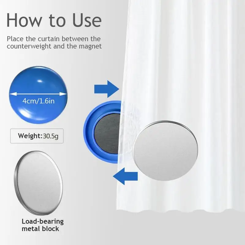 10pcs Strong Magnetic Curtains Weights Windproof Shower Curtains Magnet Buckle Balcony Curtains Cloth Weights For Tablecloth