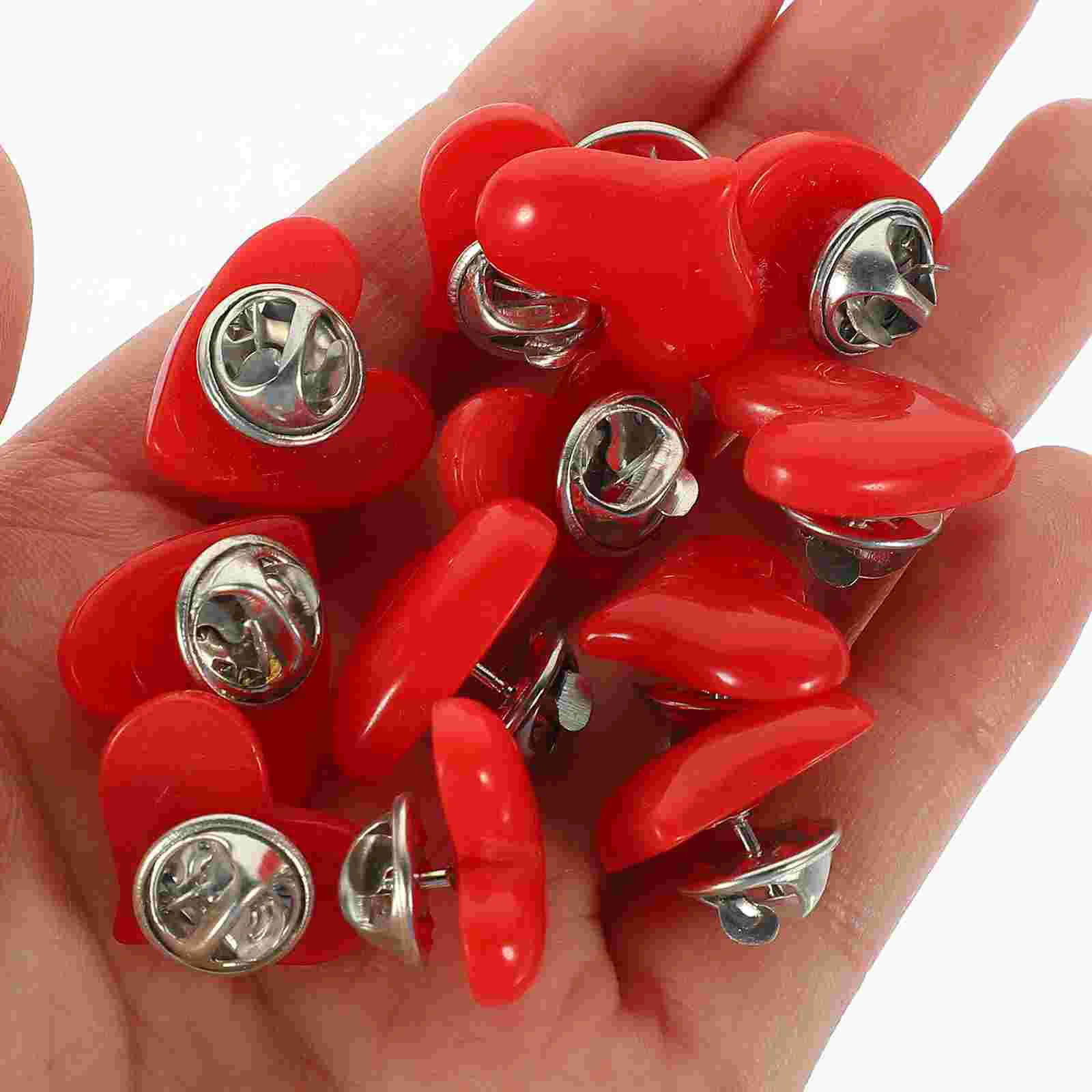 Red 12 ddmysmile Heart Pcs Brooch Pin Scarf Badge Decorative Resin Women Clothes Miss Cap Decorations Smile