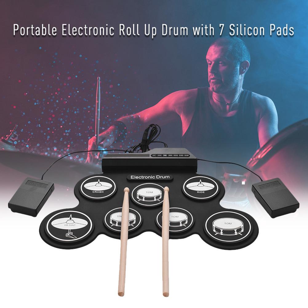 Music Hand Ddmysmile ddmysmile Folding Drums Roll Up Drum Set USB Electronic Silicone Drum Portable Practice Drums Kit With Drumsticks Sustain Pedal S