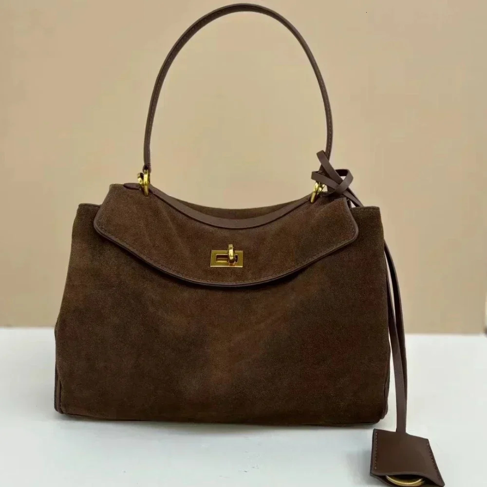 Women Suede Leather Bag Gold Buckle Handbag And Purses Designer Bags Fashion Lady Trend Satchel New Zipper Style Check BagVoyage