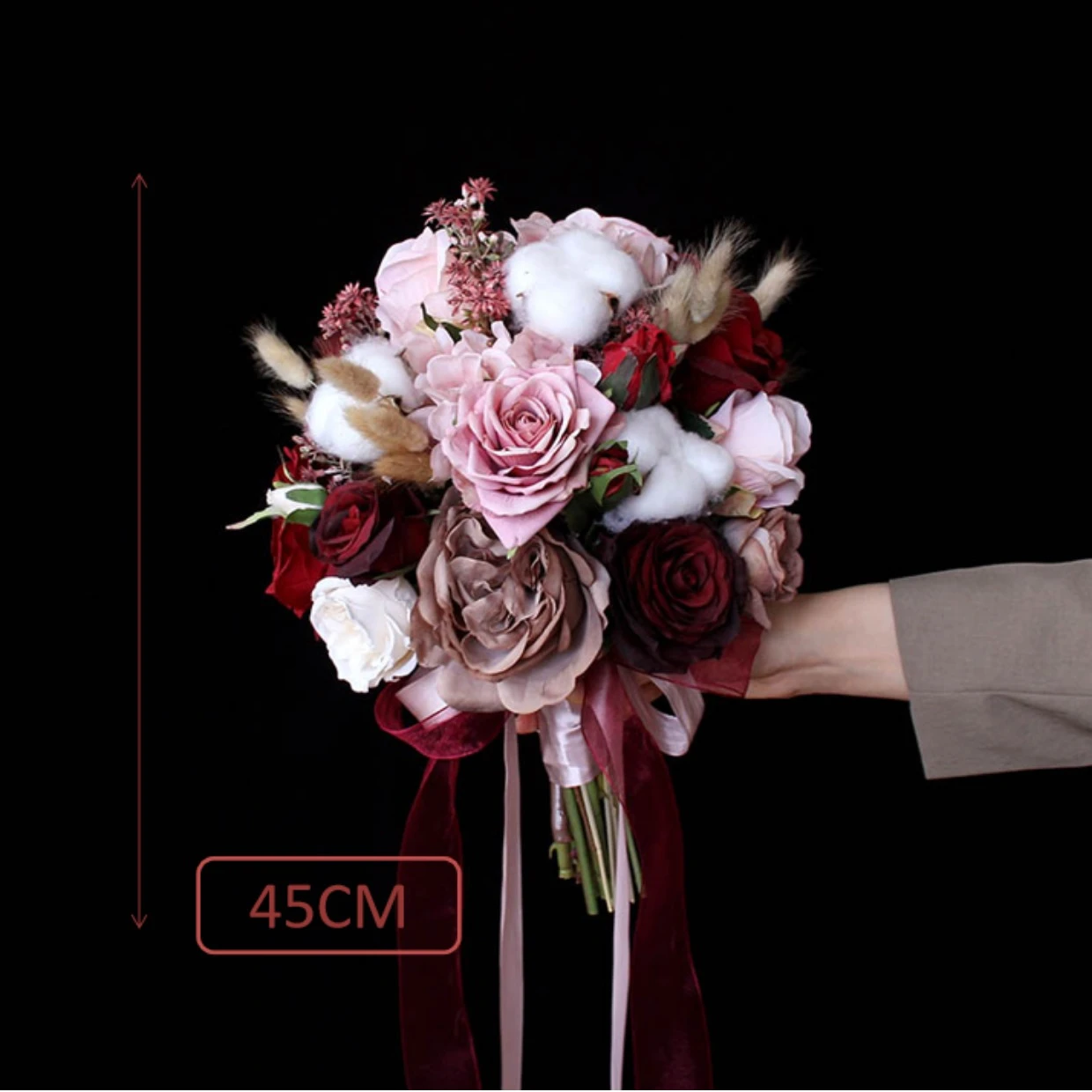 Wine Janevini Red Vintage Wedding Bouquet Artificielle Mariage Artificial Bury ddmysmile Pink Rose Bride Flowers Bridal Bouquet 2023 Smile