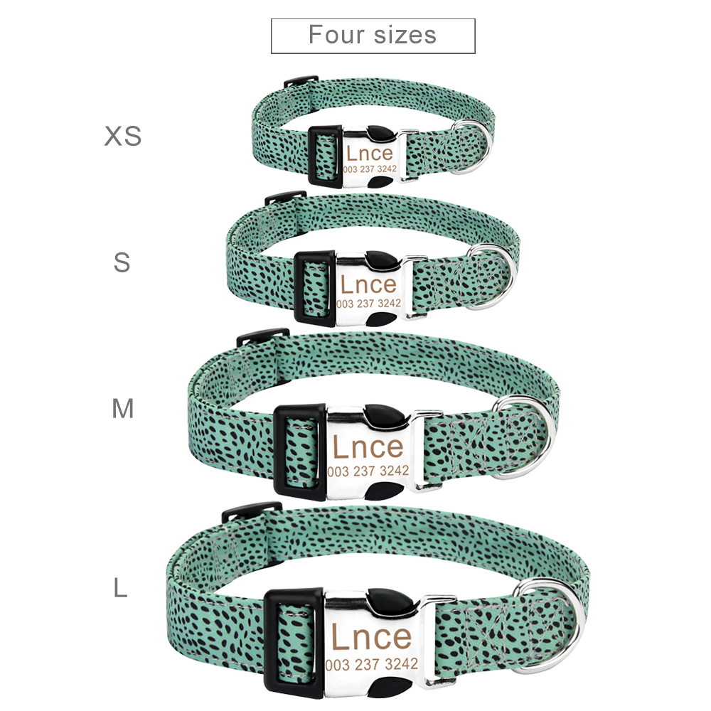 Dog Collar and Leash Set Combo Safety Set for Daily Outdoor Walking Running Training Small Medium Large Dog Custom Nameplate ID