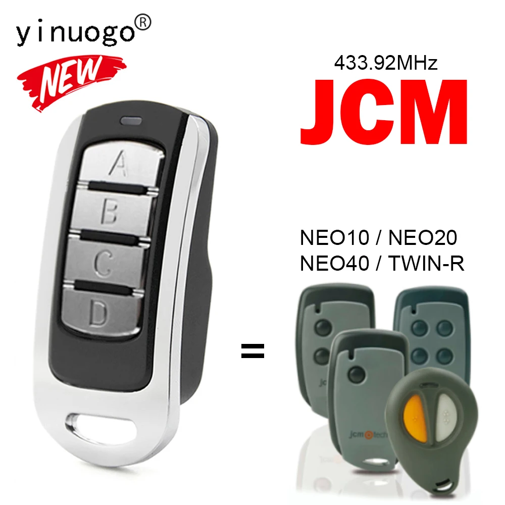 NEO20 NEO10 For JCM NEO40 TWIN-R Gata Remote Control Garage Door Command 433.92MHz Rolling Code JCM Remote Control Transmitter smile