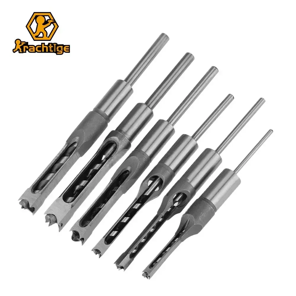 Square Krachtige 6/7 Pcs Hole Saw Drill Bits Woodworking Wood Mortising Chisel Set High-speed Steel Square Hole Saw Drill Bits smile