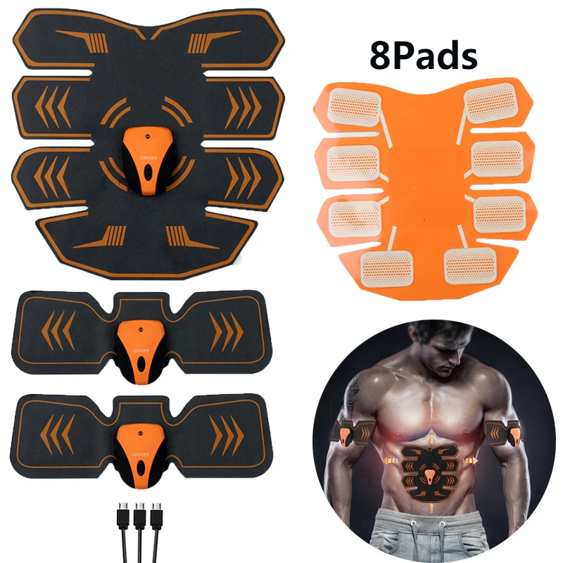 Electric Smart Charged USB Abdominal Muscle Stimulator ABS EMS Hip Trainer Body Slimming Massage Belly Arm Leg Workout Unisex smile