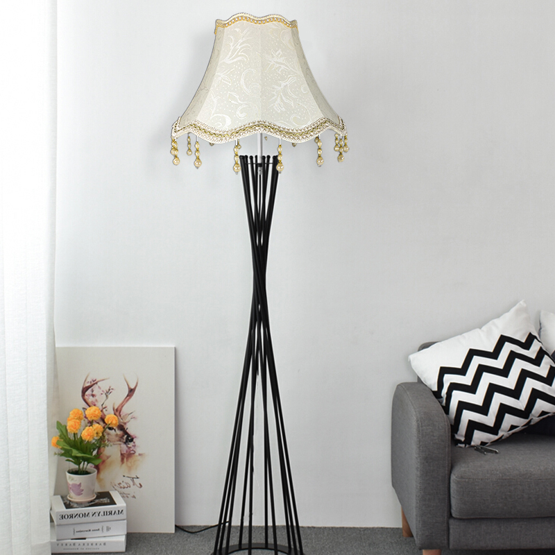 1pc Bedroom Wall Pearl Tassel Table Lamp Shade Fringe Beads Lamp Cover E27 Cloth Retro Table European Style For Home