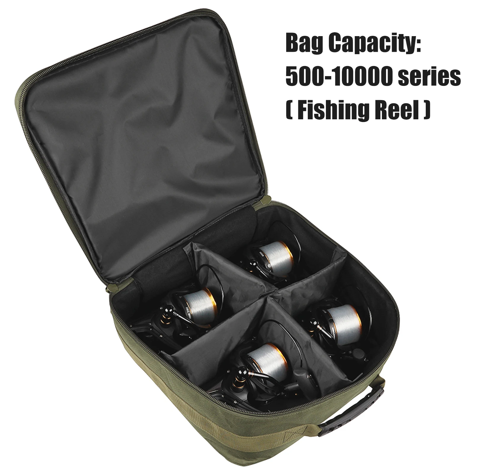 Bag Storage ddmysmile Fishing Reel Carrying Case Oxford Cloth Reel Lure Gear Carrying Case For 500-10000 Series Spinning Fishing Reels Smile