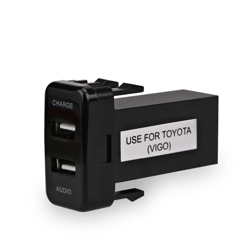 For TOYOTA Hilux VIGO USB Interface Dashboard USB Port 5V 2.1A Car Charger and USB Audio Input Socket Car Entertainment Socket