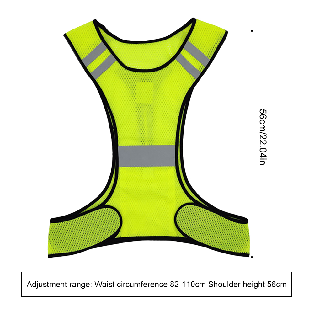 High Visibility Running Vest Breathable Night Work Safety Vest Lightweight Adjustable for Men Women Outdoor Night Riding