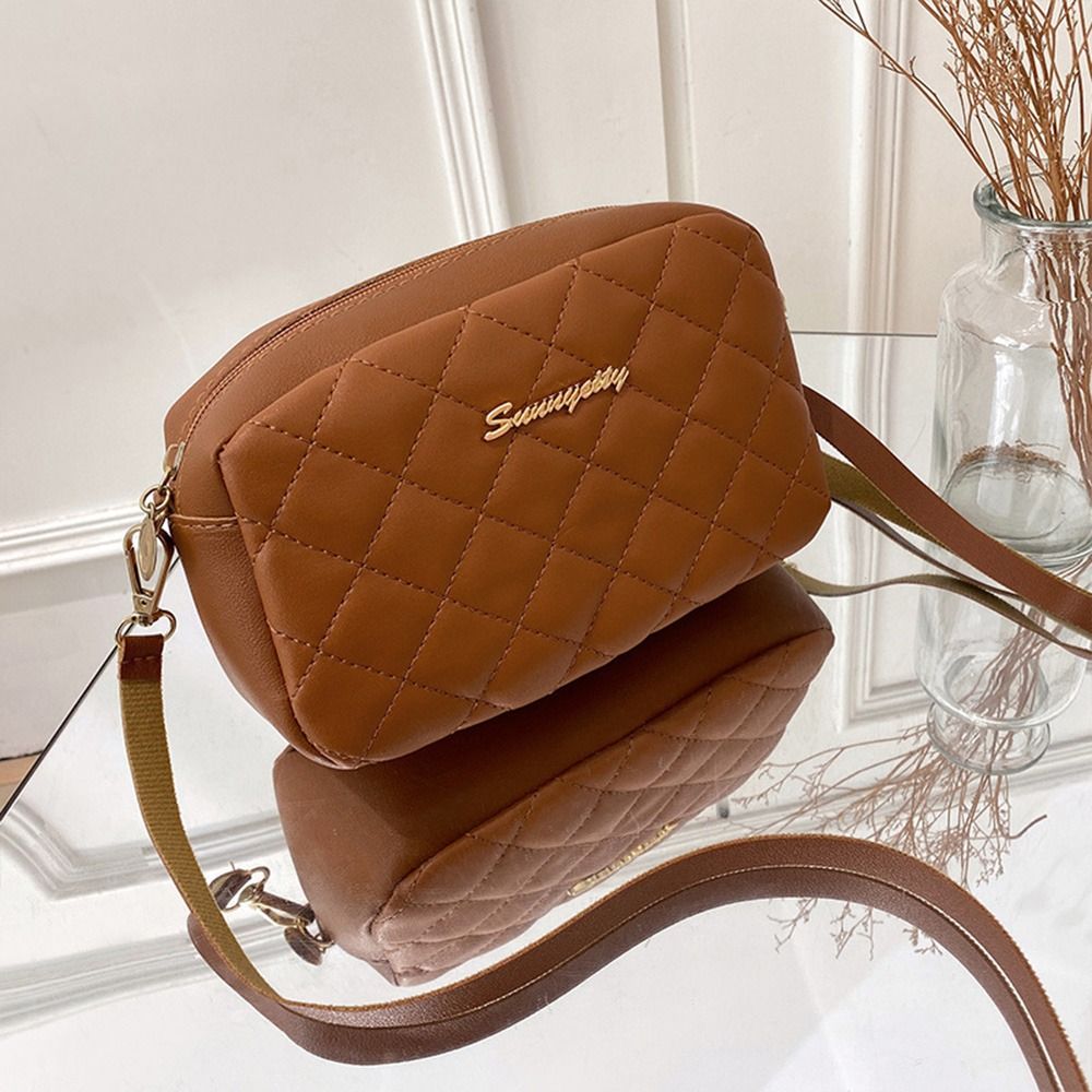 Black Lingge Embroidery Handbags PU Leather Luxury Women Messenger Bag Small Shoulder Bag Crossbody Bag Fashion Storage Pouch